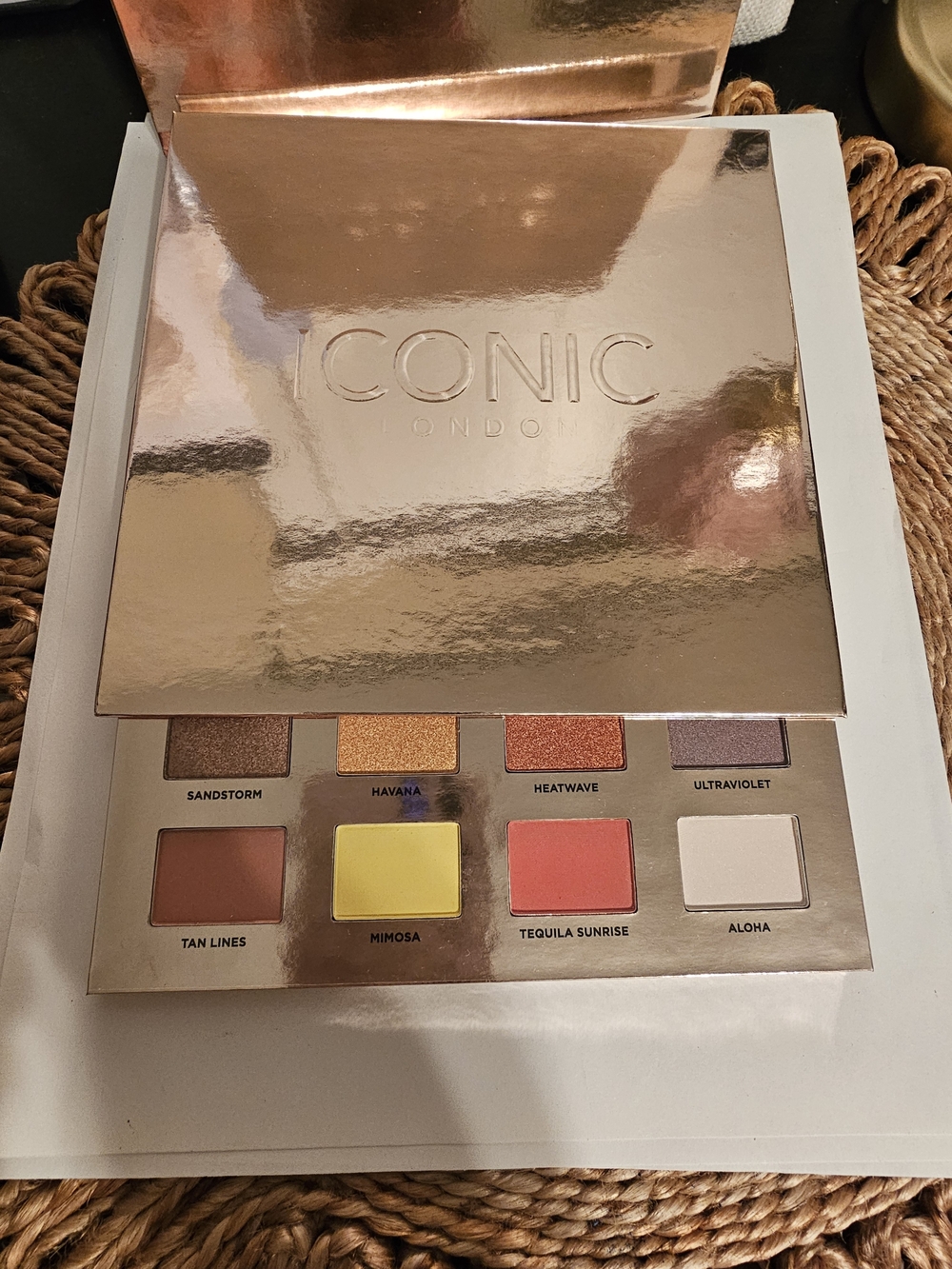 ICONIC London Rose Gold Eyeshadow Palette with Yellow & Coral Shades